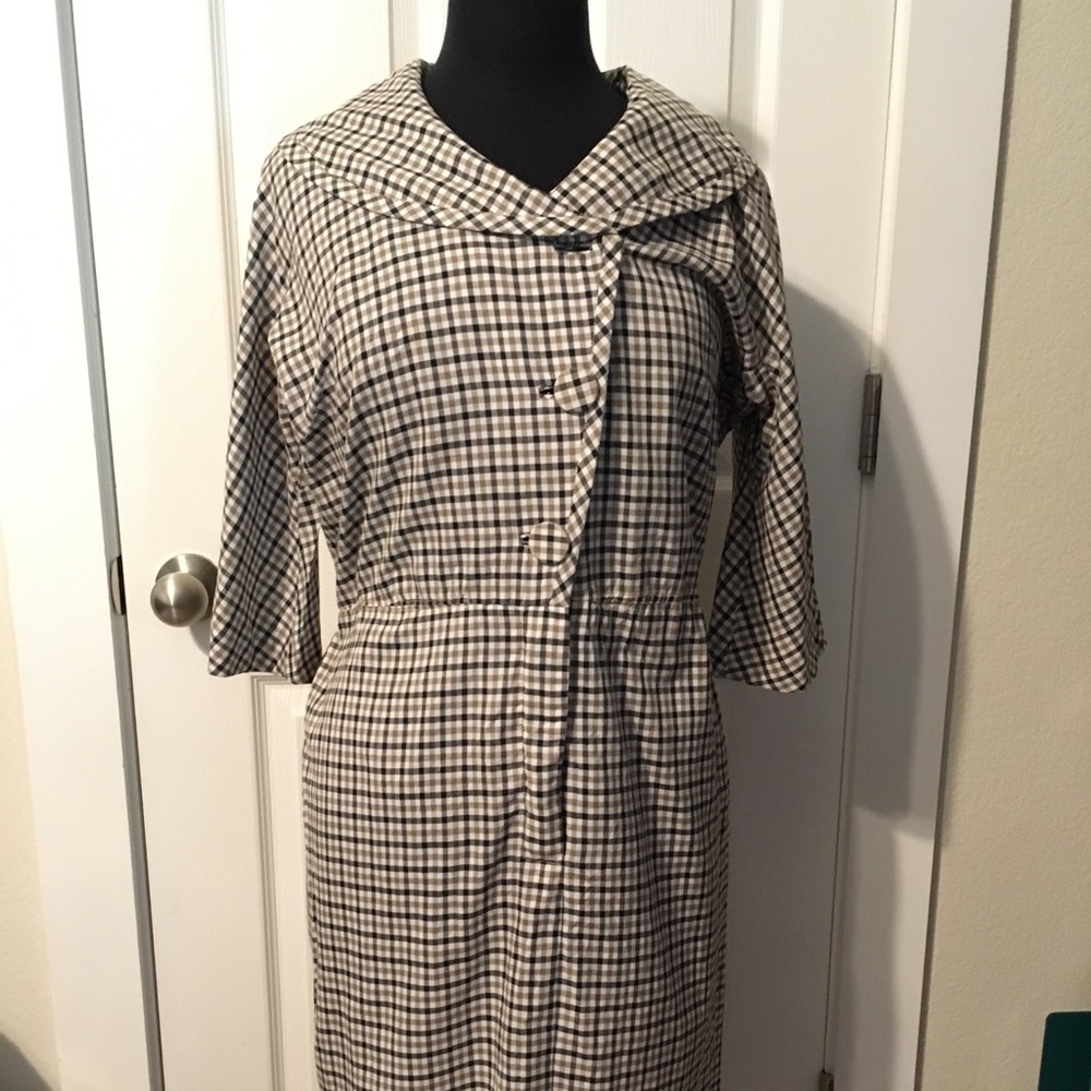 Vintage 60s plaid dress Edwill of Dallas sz S/M ?